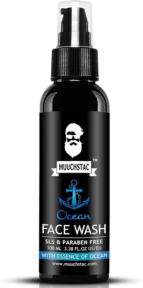 Muuchstac Ocean Face Wash for Men - Clear Skin, Oil Control, Acne Defense, Dark Spot Reduction, Pollution Protection -100ml