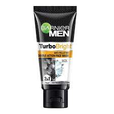 Garnier Men Turbo Bright Anti-Pollution Double Action Face Wash - Cleans Skin Deeply, 50 