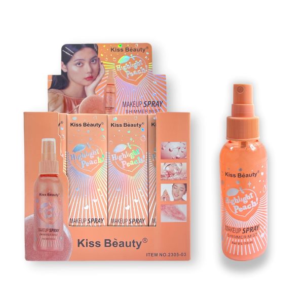Kiss Beauty Highlight Peach Makeup Spray Shimmer Mist 110ml