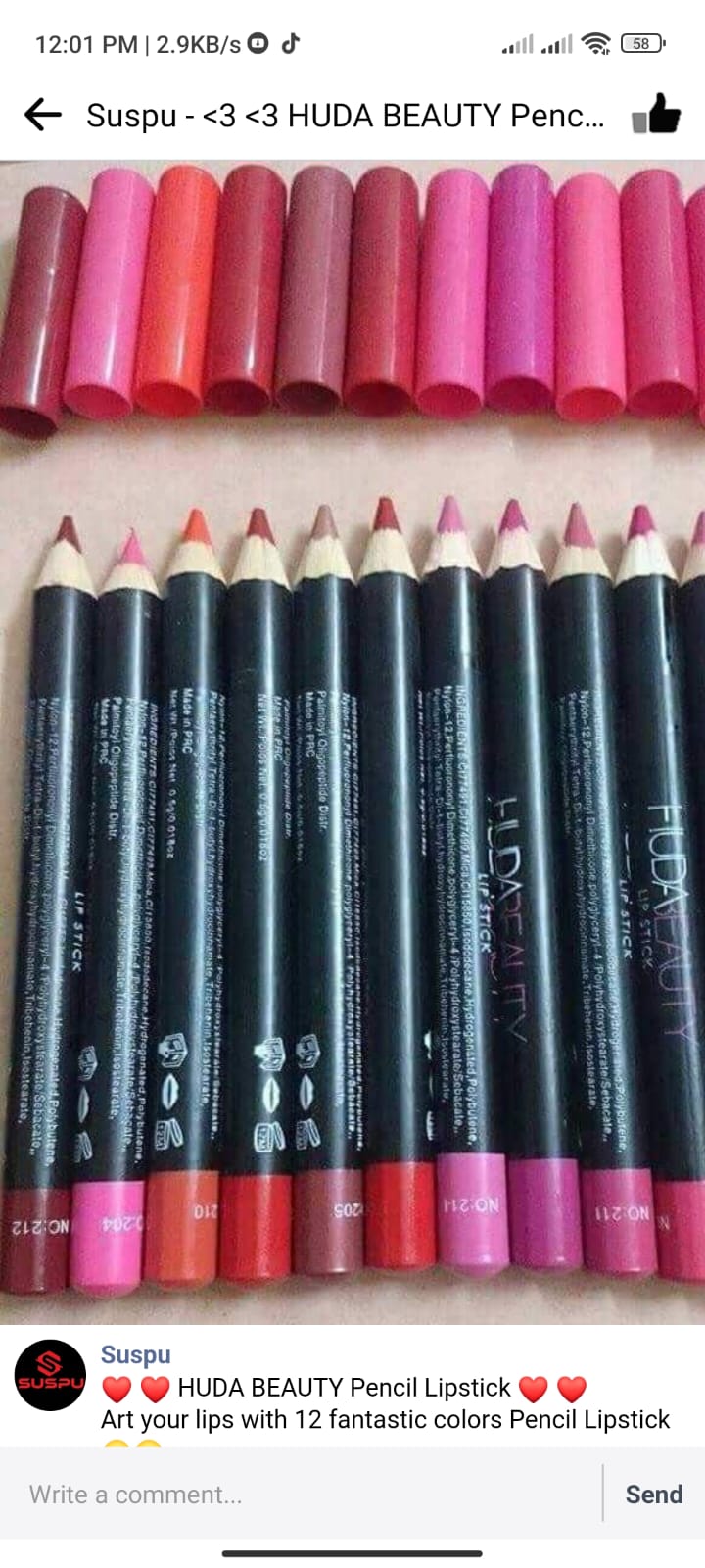 Huda Beauty Pencil lipstick 0.5g