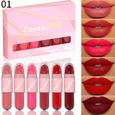 cmaadu dual ended design 2 in 1 lipstick lip glosses 6p