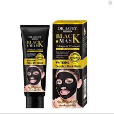 Dr . Daveey Black Mask Collagen & Charcoal Peel Off Facial Mask Whitening Complex Black Mask