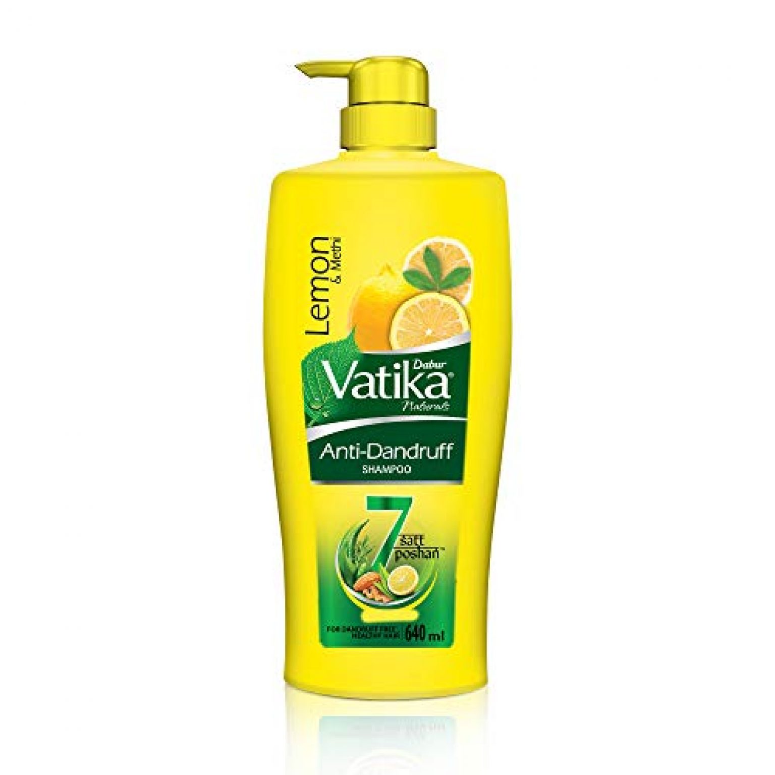 Dabur Vatika Anti Dandruff Shampoo, with Lemon & Methi for Dandruff Free Hair – 640ml