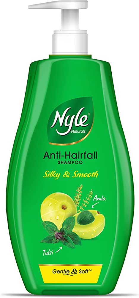 Nyle Silky & Smooth Anti-Hair Fall Shampoo - With Tulsi, Amla, Controls Frizz, Paraben Free, 800 ml 