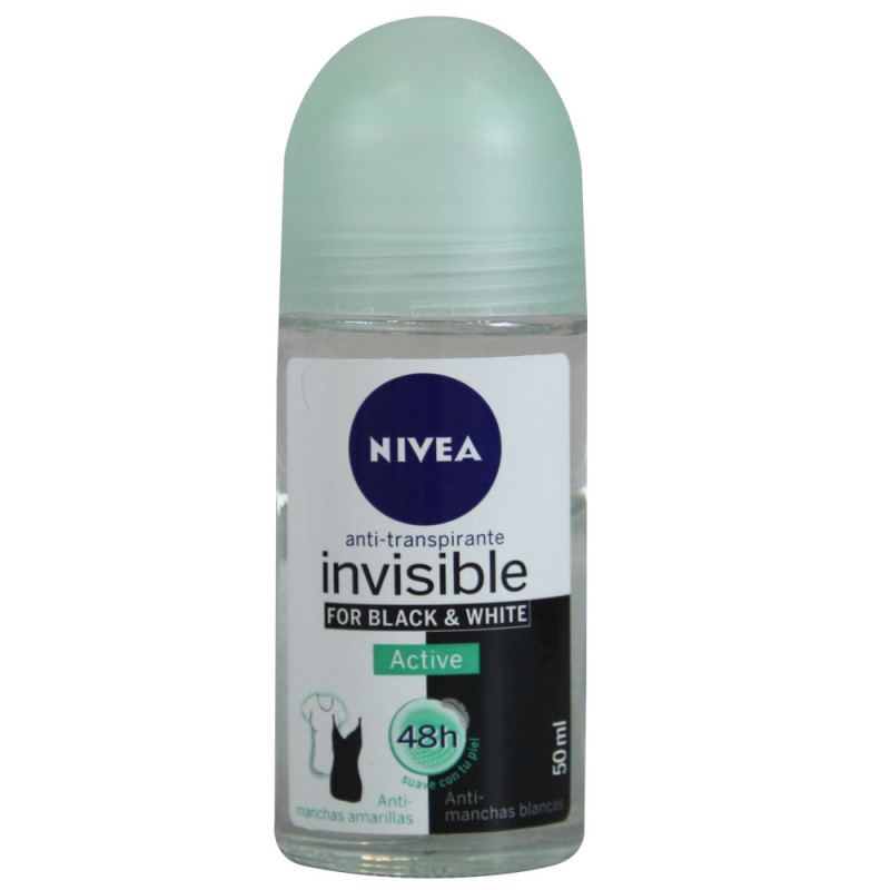 Nivea deodorant roll-on 50 ml. Black & white invisible active.
