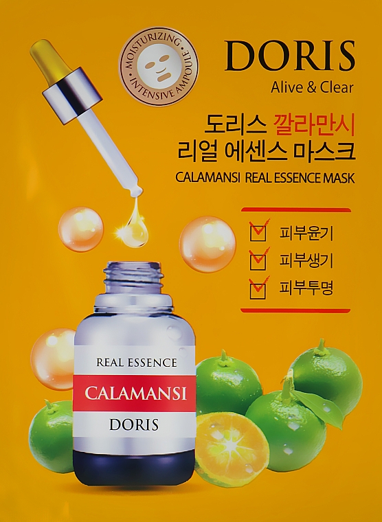 Doris Alive & Clear Calamansi Real Essence Mask (Korean)