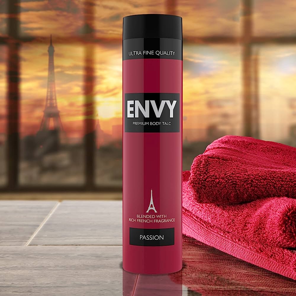 Envy Passion Body Talc - Long-Lasting Fragrance, 100 g
